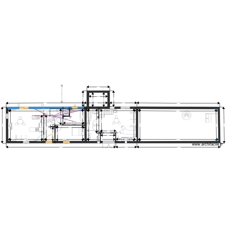 maison bleue cuisine version 2. Plan de 