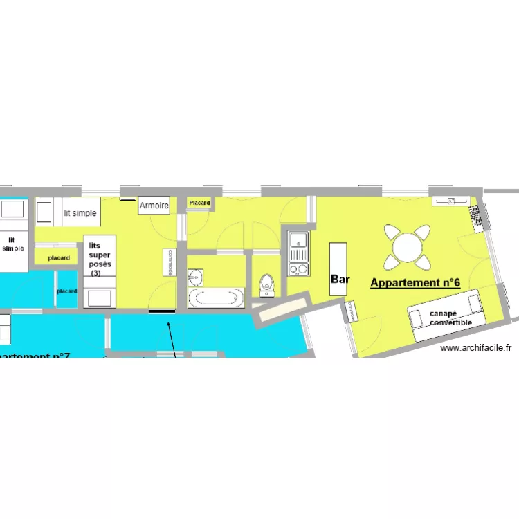 appartements 6 et 7 Relais des Aravis. Plan de 