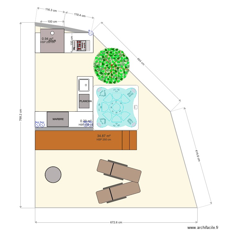 Cuisine extérieure. Plan de 0 pièce et 0 m2