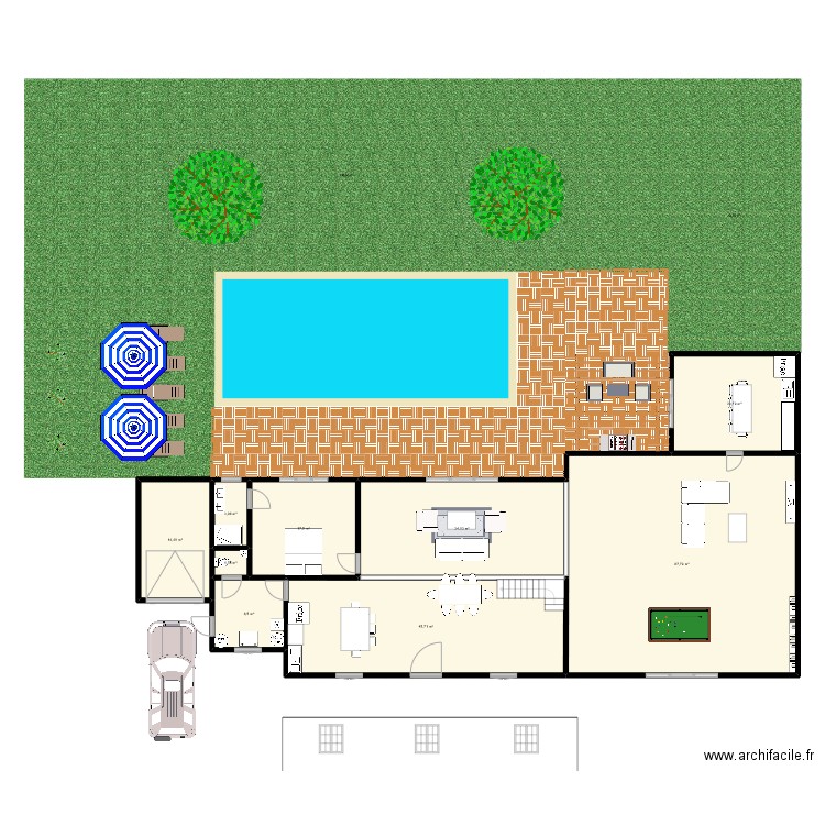 Lussac 4. Plan de 16 pièces et 327 m2