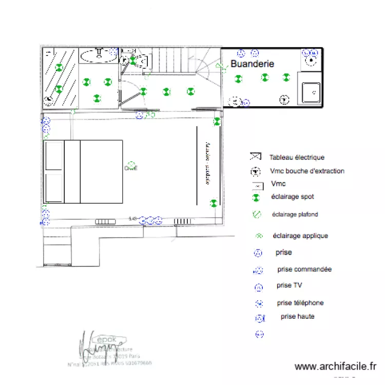 sous sol villa jamot 1. Plan de 