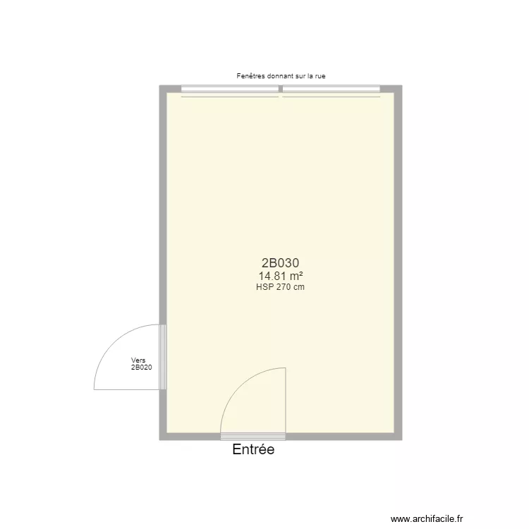 Bureau 2B030 FS. Plan de 