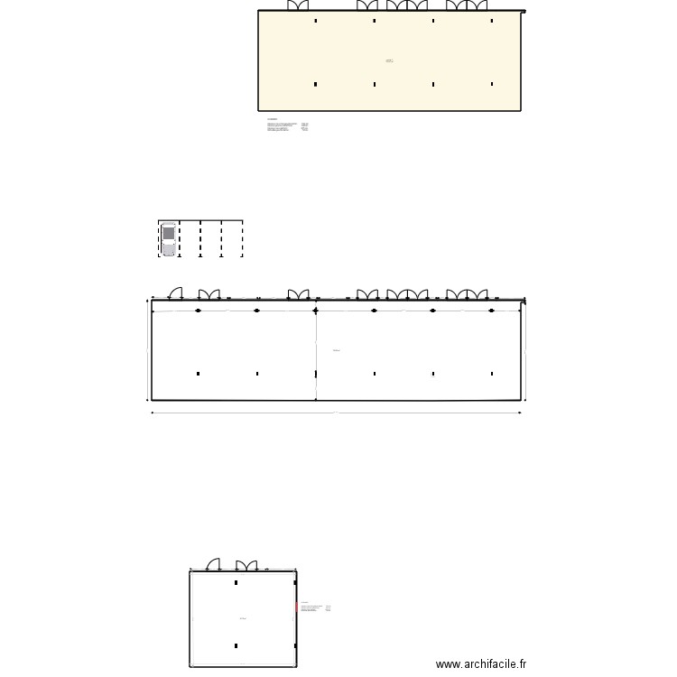 Construction FINI sans amenagement. Plan de 3 pièces et 703 m2