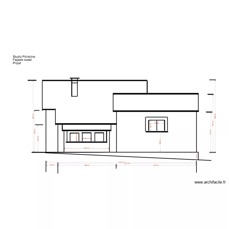 Studio Picholine fa&ccedil;ade ouest projet 02 19 Appenti. Plan de 