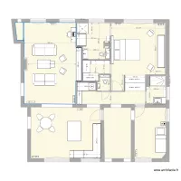 Villa Herran am&eacute;nag&eacute; apr&egrave;s d&eacute;molition - Mur salon d&eacute;plac&eacute; AVEC NICHE