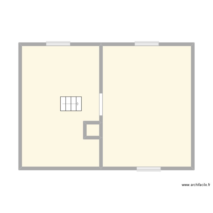 plan V+2 Kerkstraat. Plan de 3 pièces et 49 m2