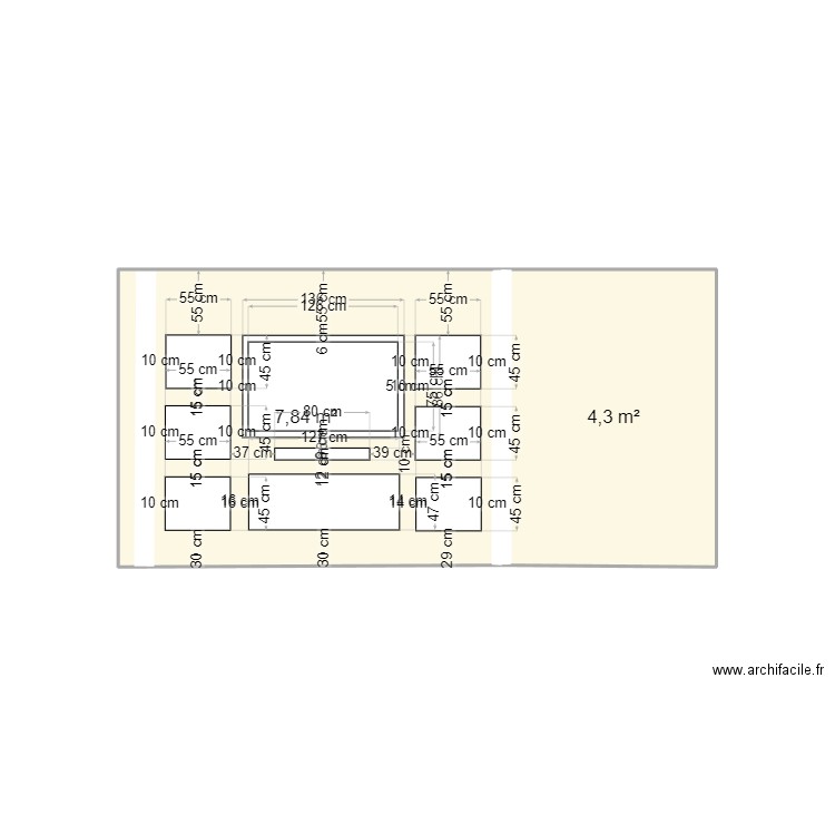 Plan global TV. Plan de 2 pièces et 12 m2