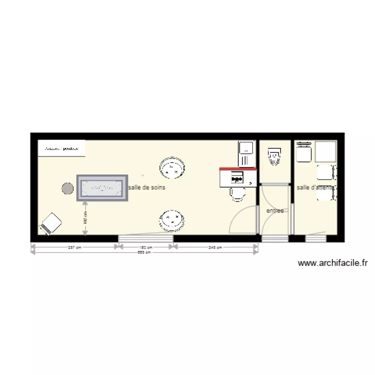 salle de soins. Plan de salle de soins. Plan de