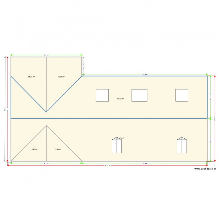 plan toiture apres travaux. Plan de 0 pièce et 0 m2