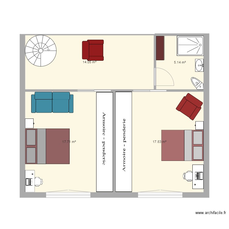 chalet etage. Plan de 0 pièce et 0 m2