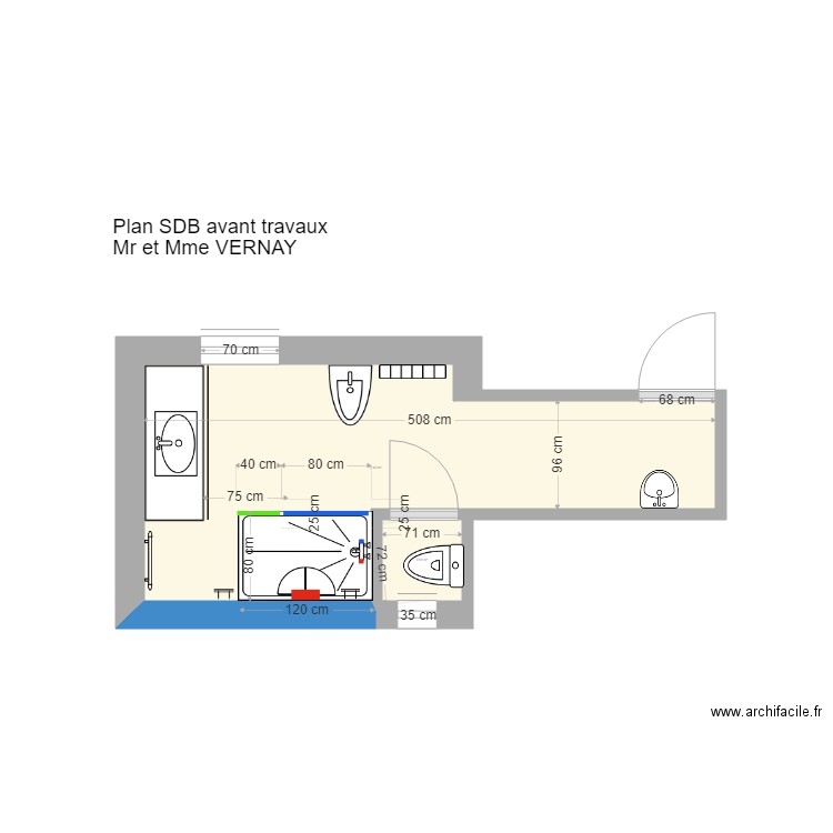 VERNAY SDB APRES. Plan de 0 pièce et 0 m2