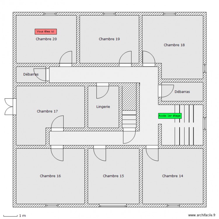Auberge - 2e etage - Chambre 20. Plan de 0 pièce et 0 m2