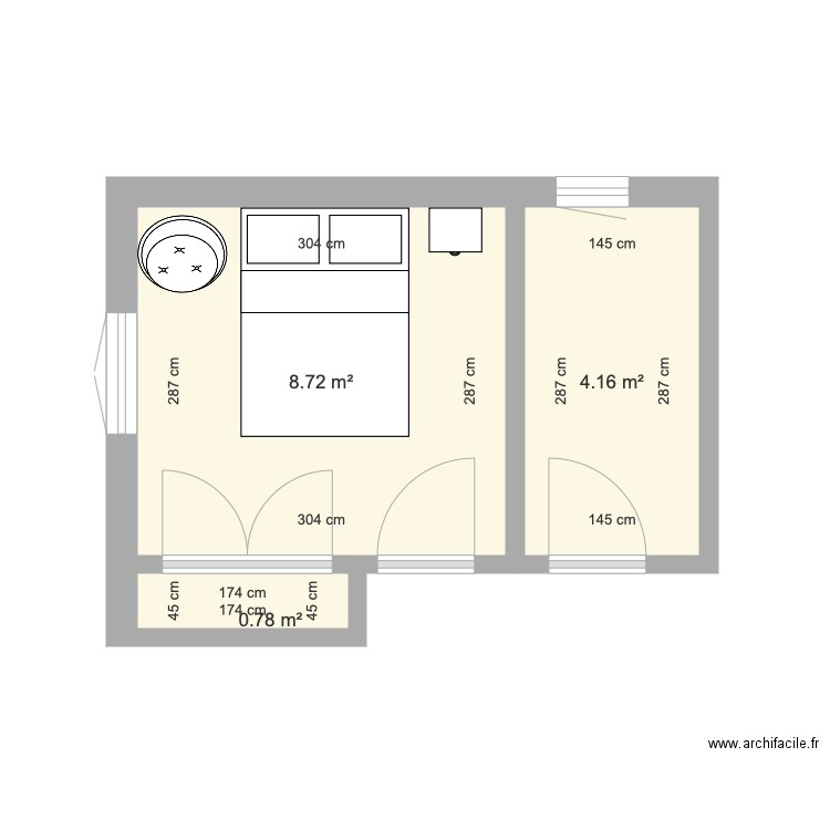 chambre a rénover. Plan de 0 pièce et 0 m2