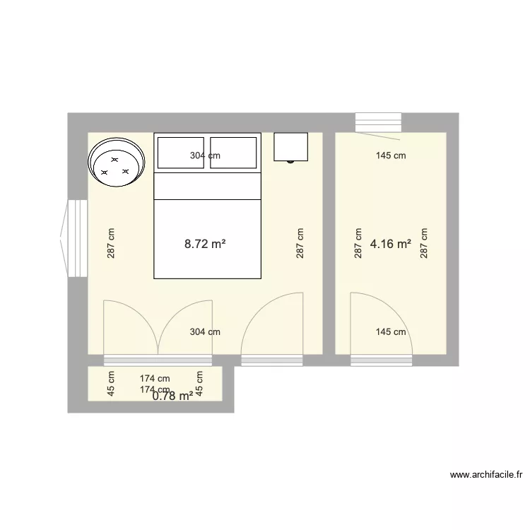 chambre a r&eacute;nover. Plan de 