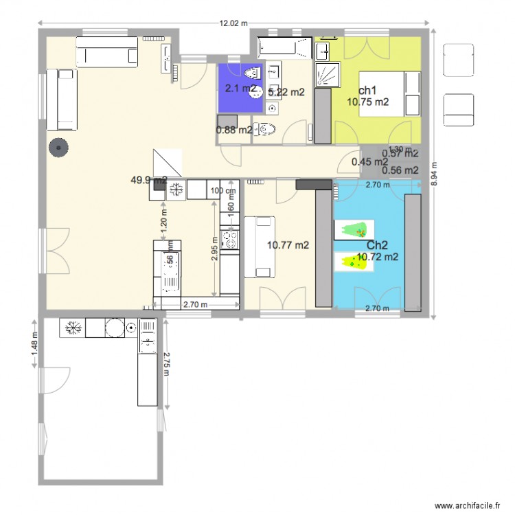 Maison Mamie garage. Plan de 0 pièce et 0 m2