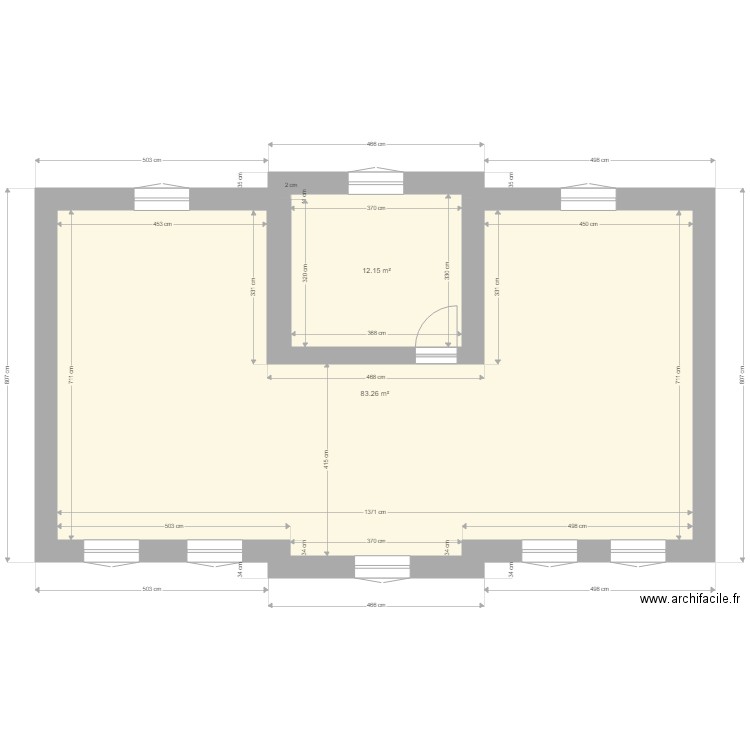 appartement 1 er etage 2. Plan de 2 pièces et 95 m2