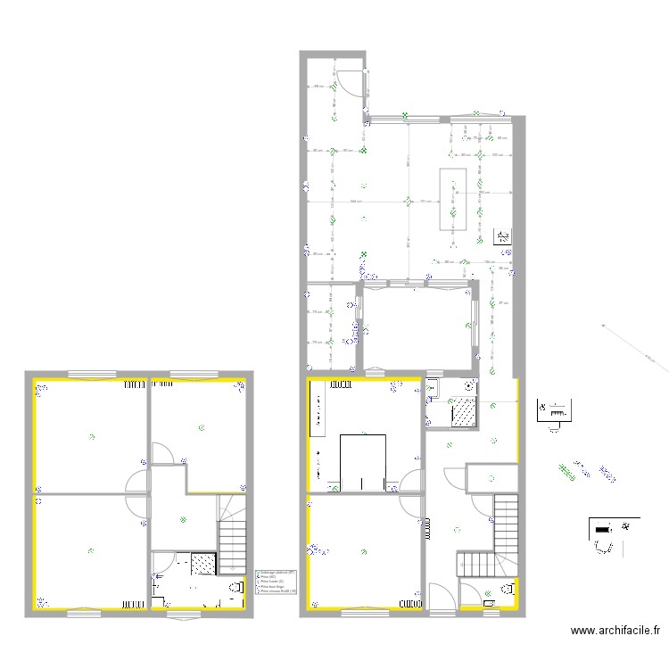 Plan Elec total v3. Plan de 10 pièces et 179 m2