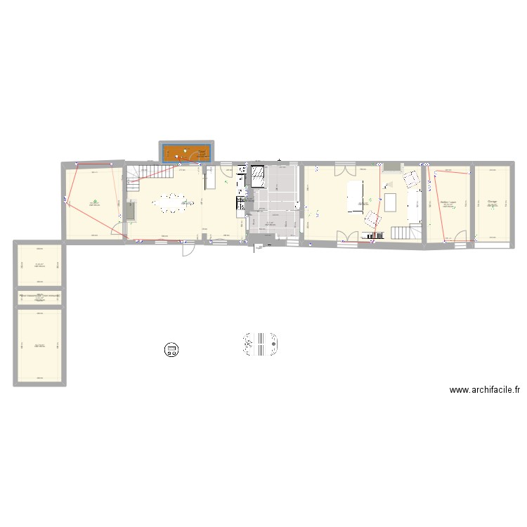 SDB calepinage v1 . Plan de 16 pièces et 258 m2