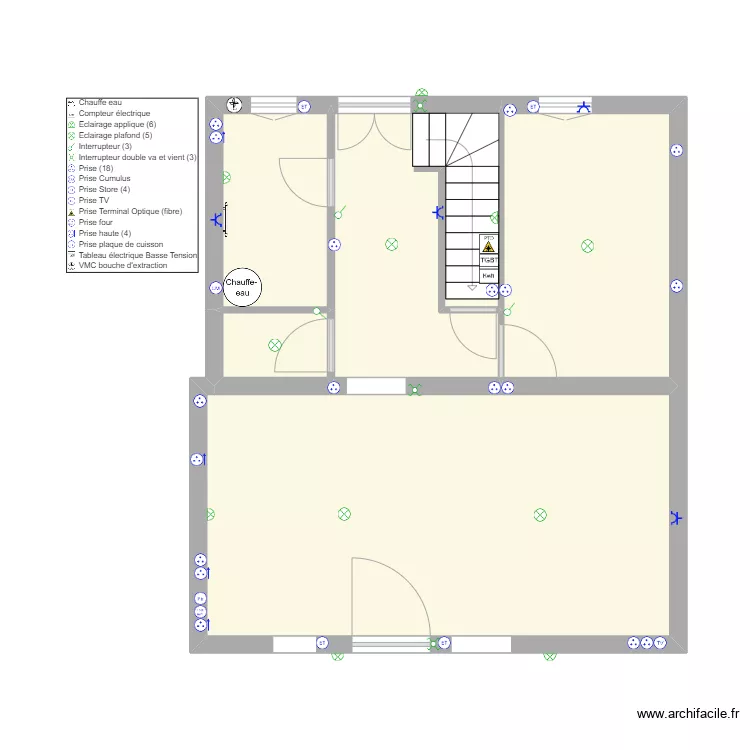 Implantation électrique M2 RdC. Plan de Implantation électrique M2 RdC. Plan de