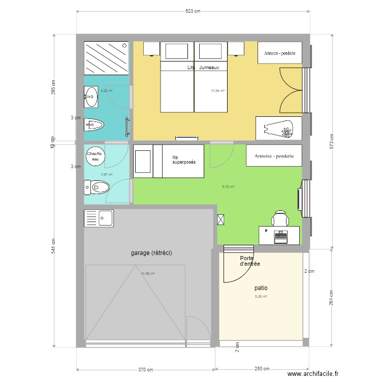 extension garage sans étage. Plan de 0 pièce et 0 m2