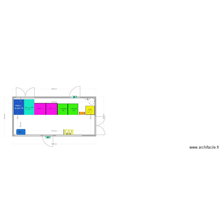 bungalow 6.65 mètres JP B. Plan de 1 pièce et 17 m2