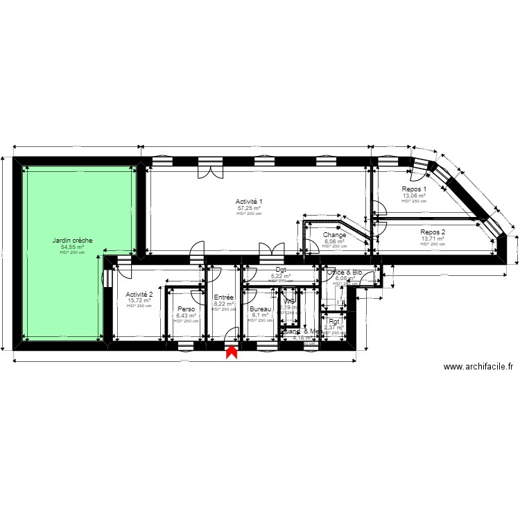 95 SARCELLES 106 Brossolette PROJET PMI ArL fr Jordan. Plan de 14 pièces et 201 m2