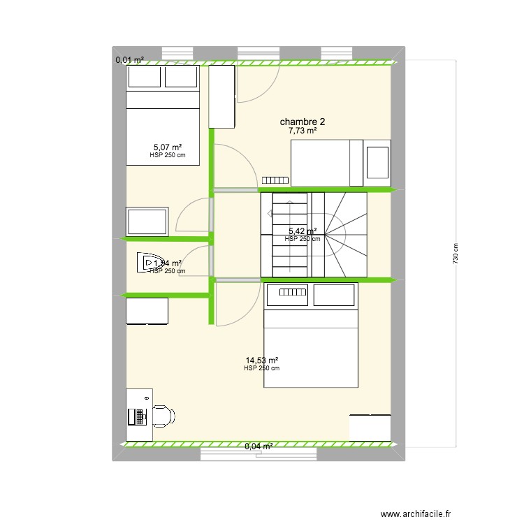 chalet haut kevin 3. Plan de 7 pièces et 34 m2