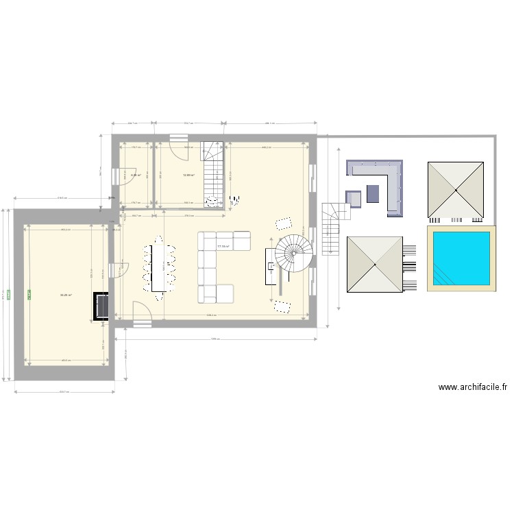 Plan extension 10x10 v2. Plan de 0 pièce et 0 m2