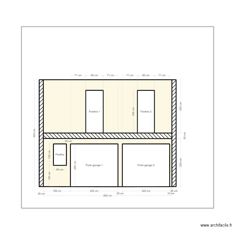 Plan coupe garage double portes voiture (projet). Plan de 11 pièces et 108 m2