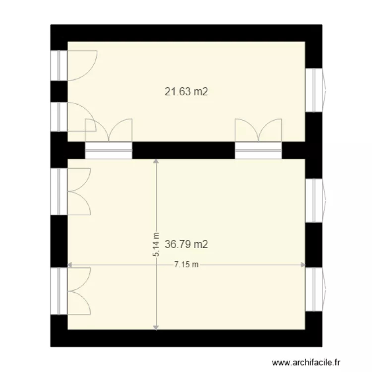 33 PLACE BELLECOUR  Salon et Salle &agrave; Manger. Plan de 
