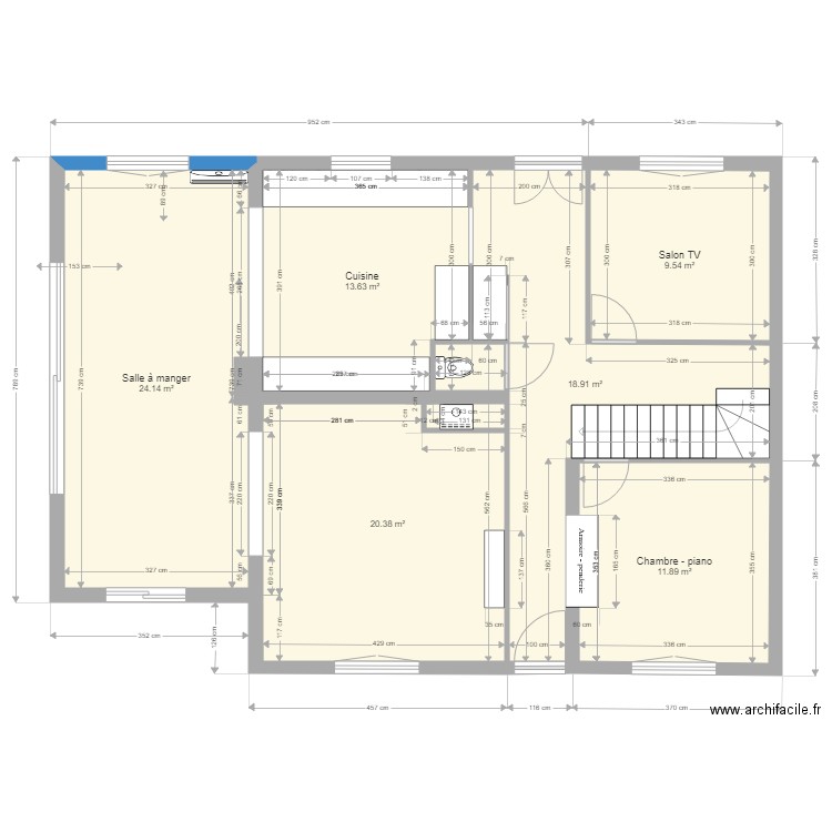 maison inversée. Plan de 0 pièce et 0 m2