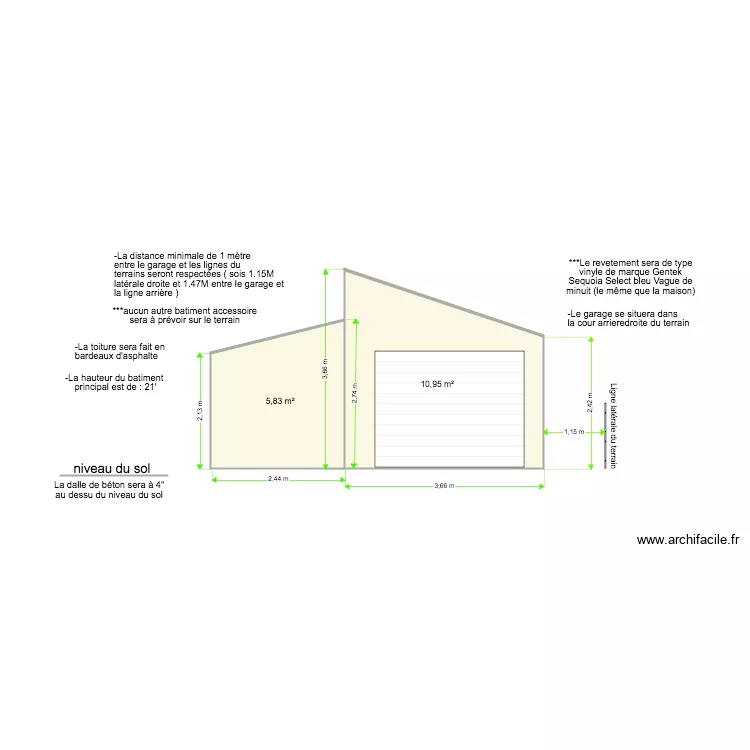 facade garage ext. Plan de facade garage ext. Plan de