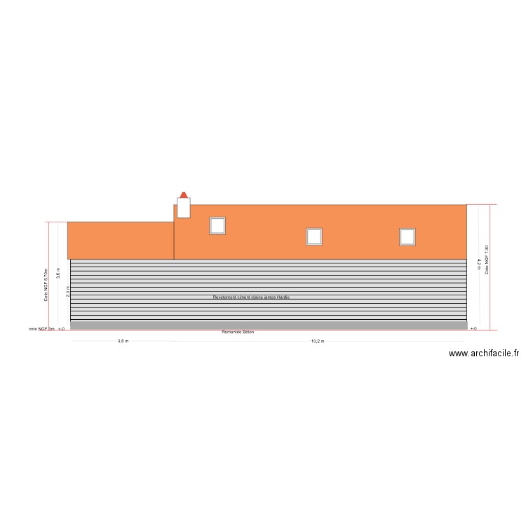 Facade OUEST 05. Plan de 0 pièce et 0 m2