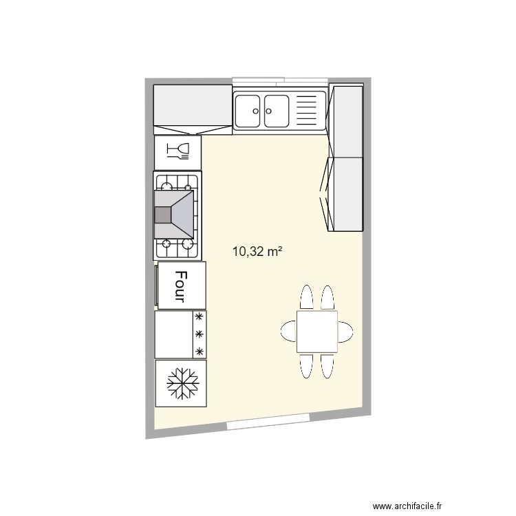 Tacuisine. Plan de 0 pièce et 0 m2