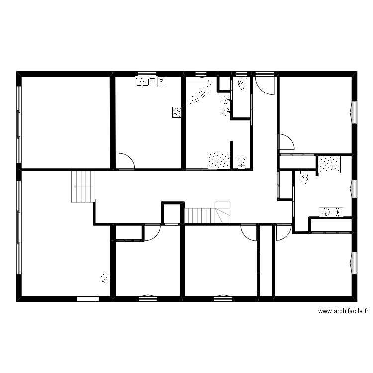 FAUGERE / LECLERC vide. Plan de 16 pièces et 196 m2