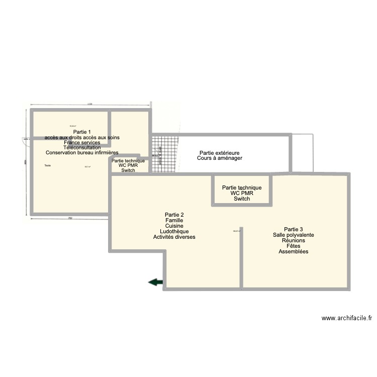 PROJET BRAILLE. Plan de 4 pièces et 296 m2