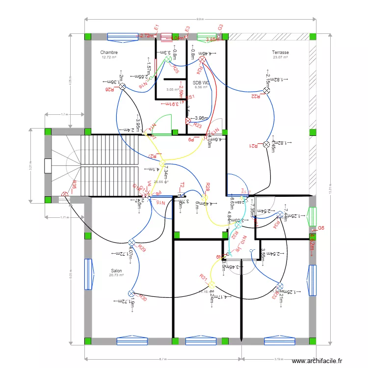 plan electrique avec mur. Plan de plan electrique avec mur. Plan de