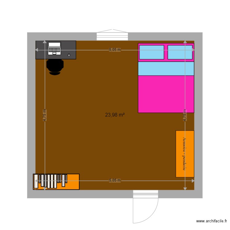 Chambre de Célia Touré. Plan de 0 pièce et 0 m2