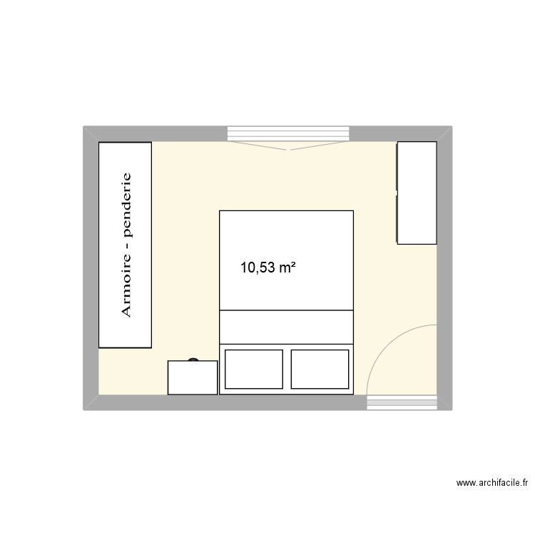 Petite chambre. Plan de 1 pièce et 11 m2