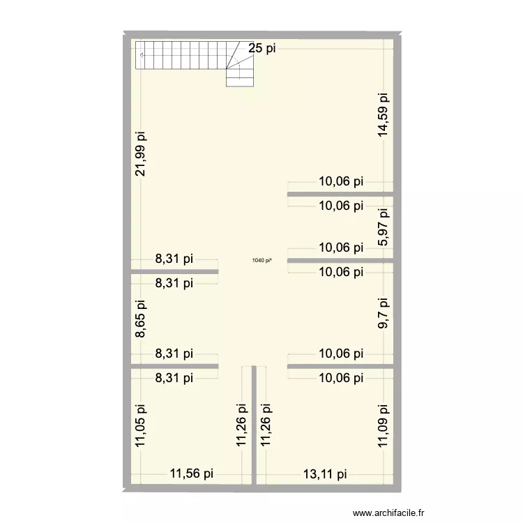 Maison Saracathou. Plan de 1  et 97 m²