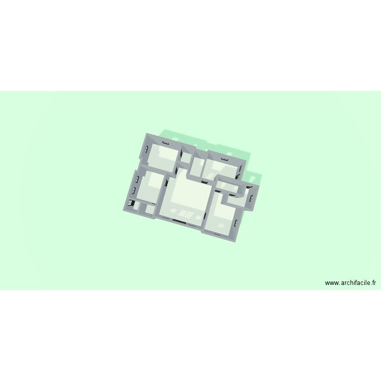 Cage Chiens. Plan de 11 pièces et 52 m2
