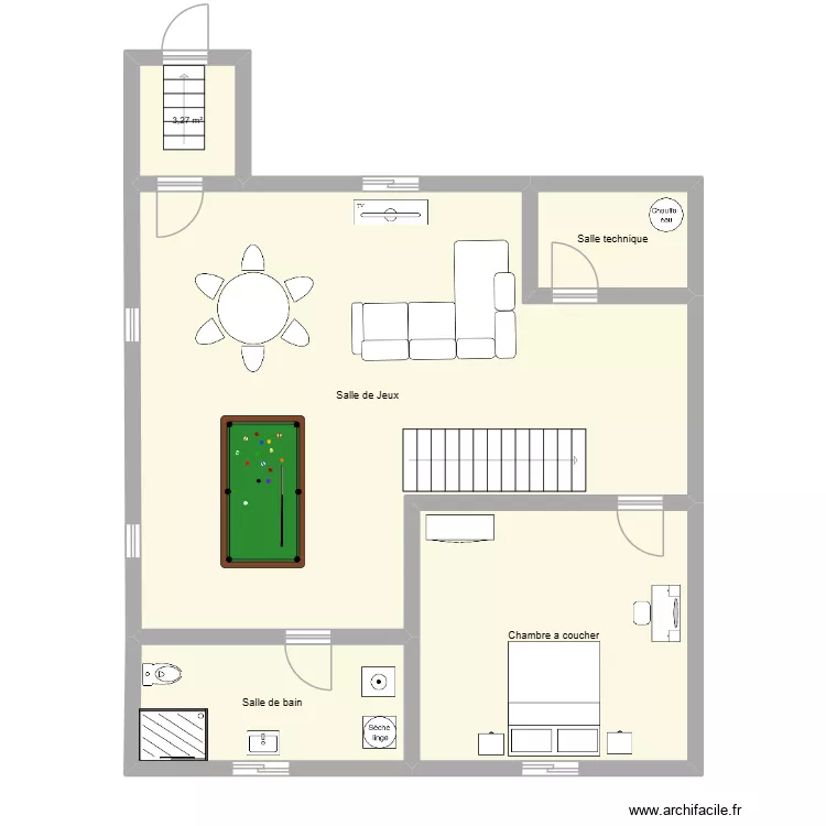 420 Tourterelles. Plan de 5 pièces et 93 m²