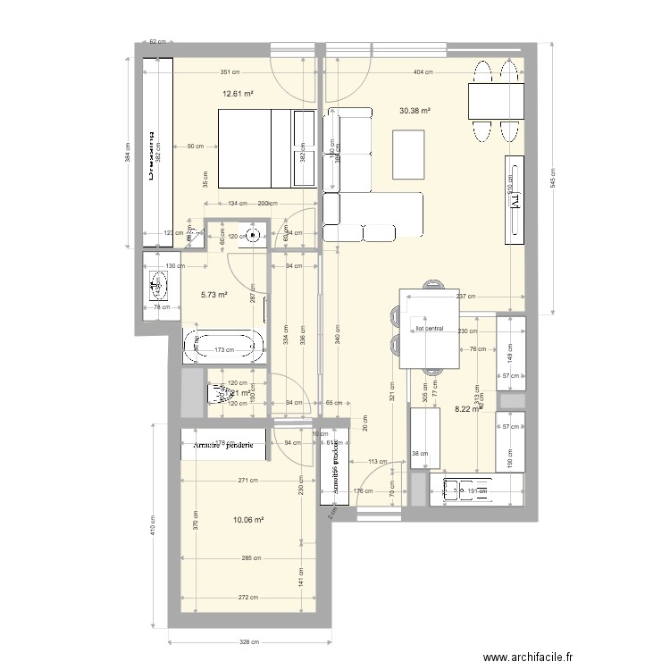 Appart Yann modif 3. Plan de 0 pièce et 0 m2