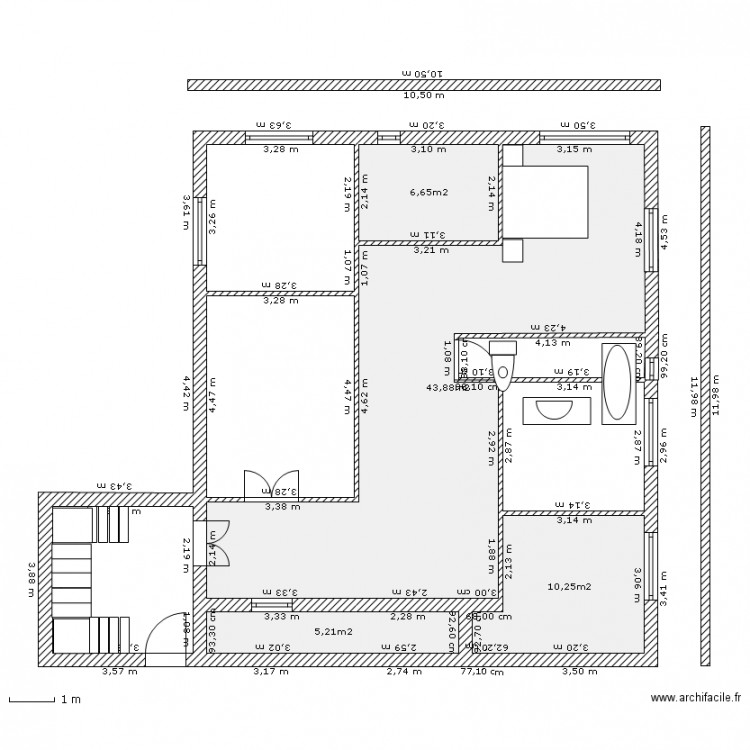 appart F4 meublé (3). Plan de 0 pièce et 0 m2