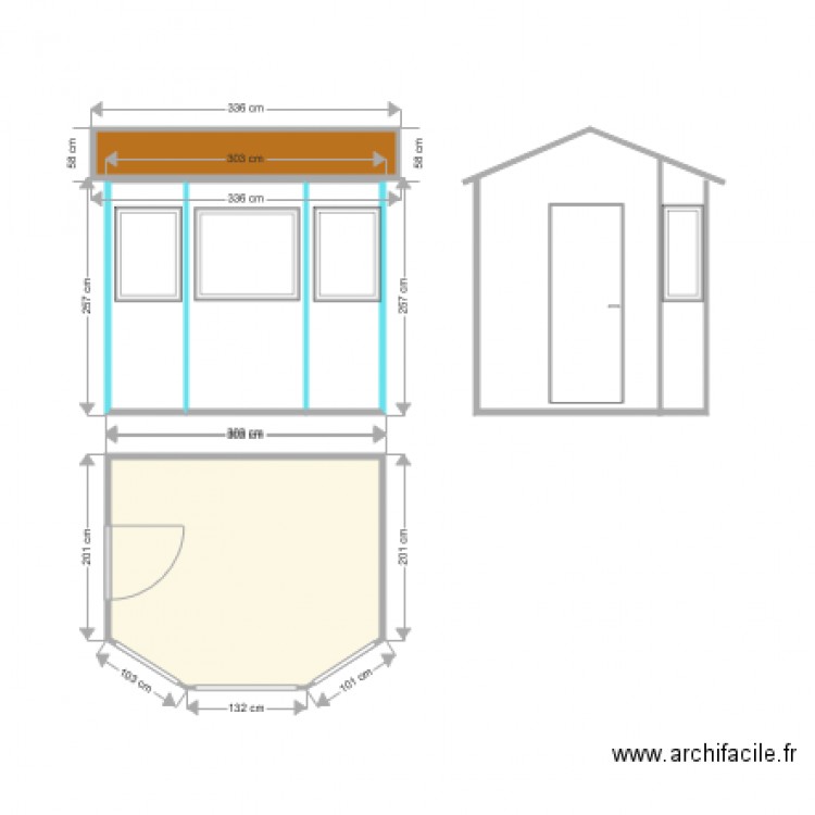 Façades caburotes. Plan de 0 pièce et 0 m2