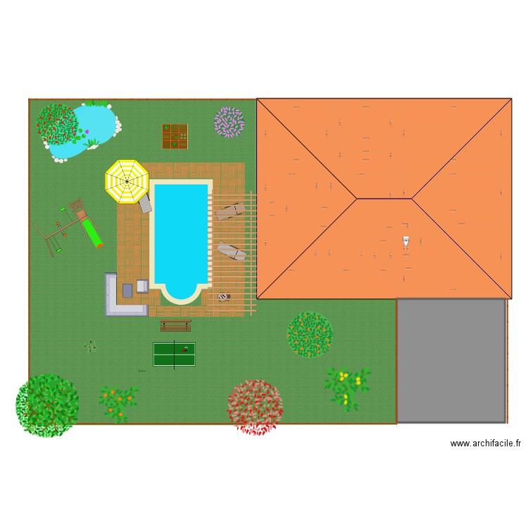 orihane. Plan de 9 pièces et 163 m2