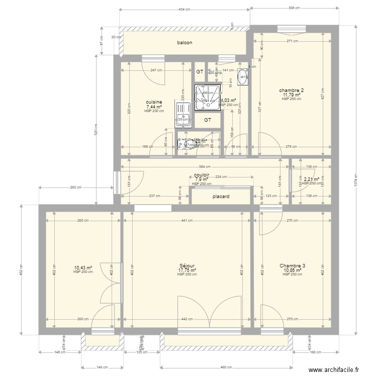 malijai. Plan de 15 pièces et 81 m2