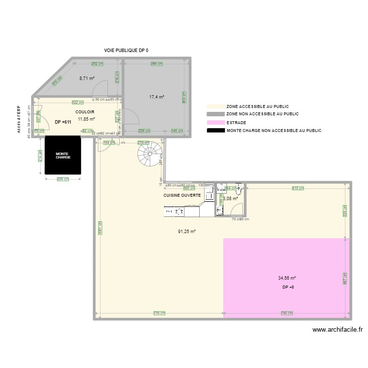 STUDIO URBAN avant travaux. Plan de 0 pièce et 0 m2