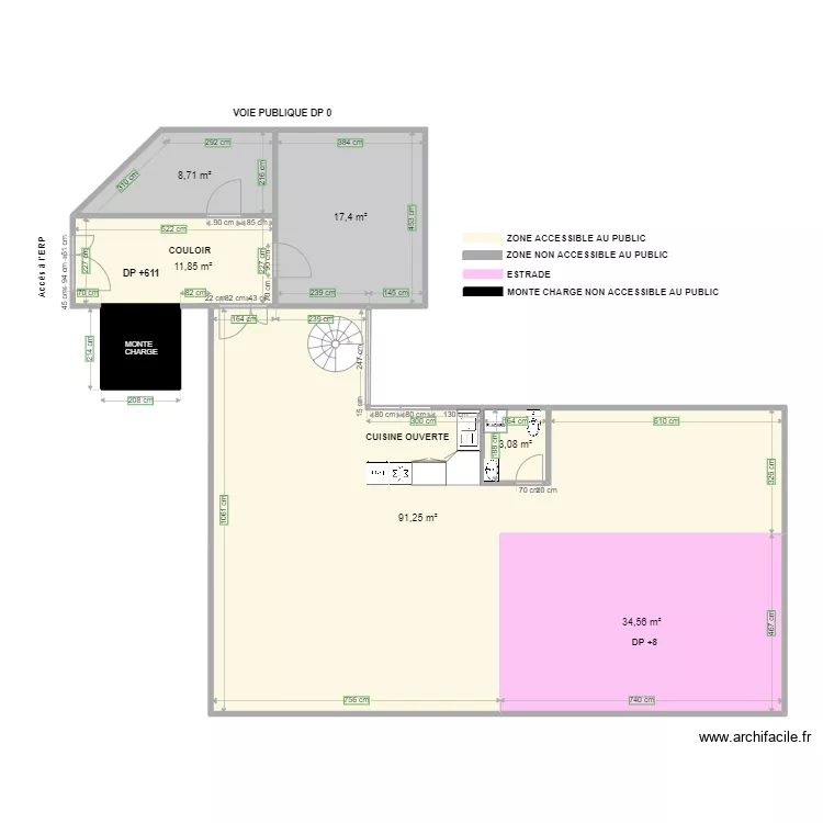 STUDIO URBAN avant travaux. Plan de 