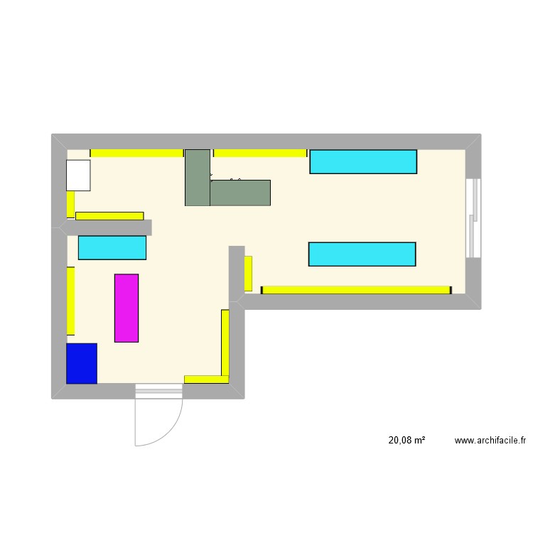 Tacticshop. Plan de 1 pièce et 20 m2